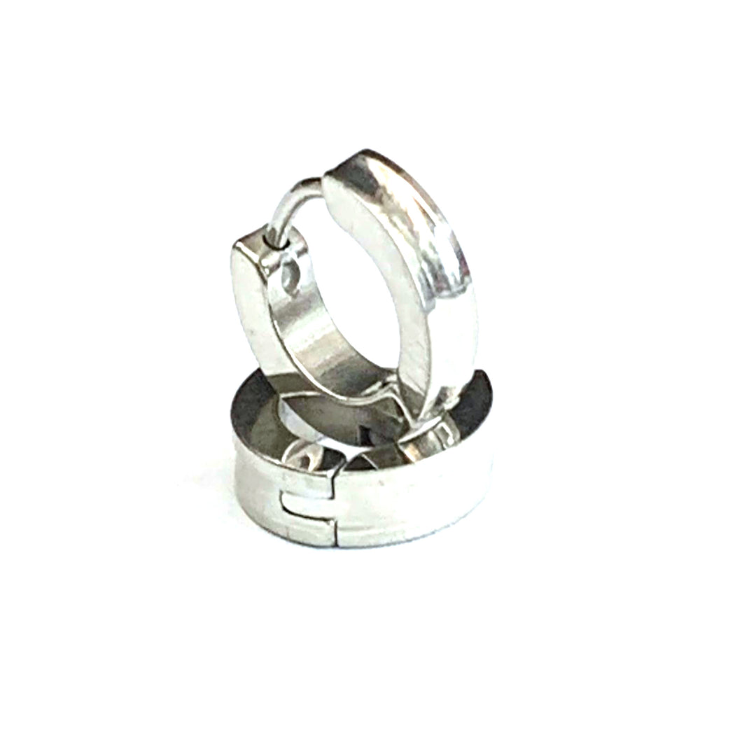 Round pattern stainless steel circle earring 3mm X 7mm