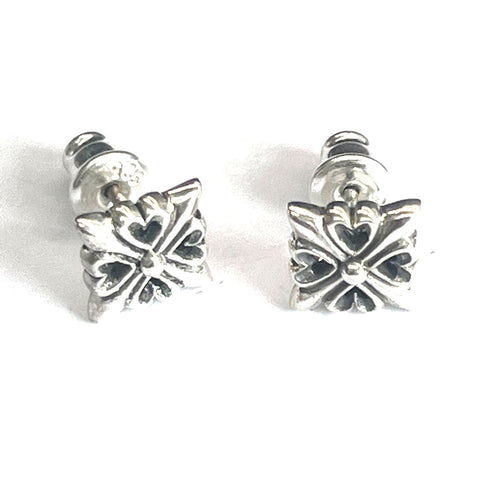 Square & Cross studs silver earring