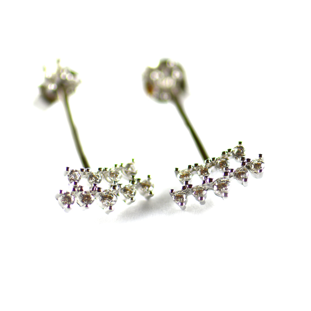 9 CZ silver studs earring