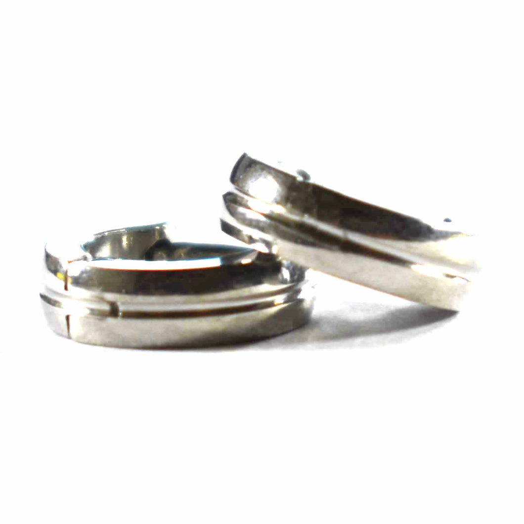 Line pattern circle stainless steel earring 3mm X 7mm