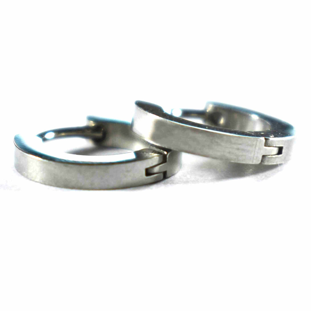 Plain stainless steel circle earring 2mm X 9mm