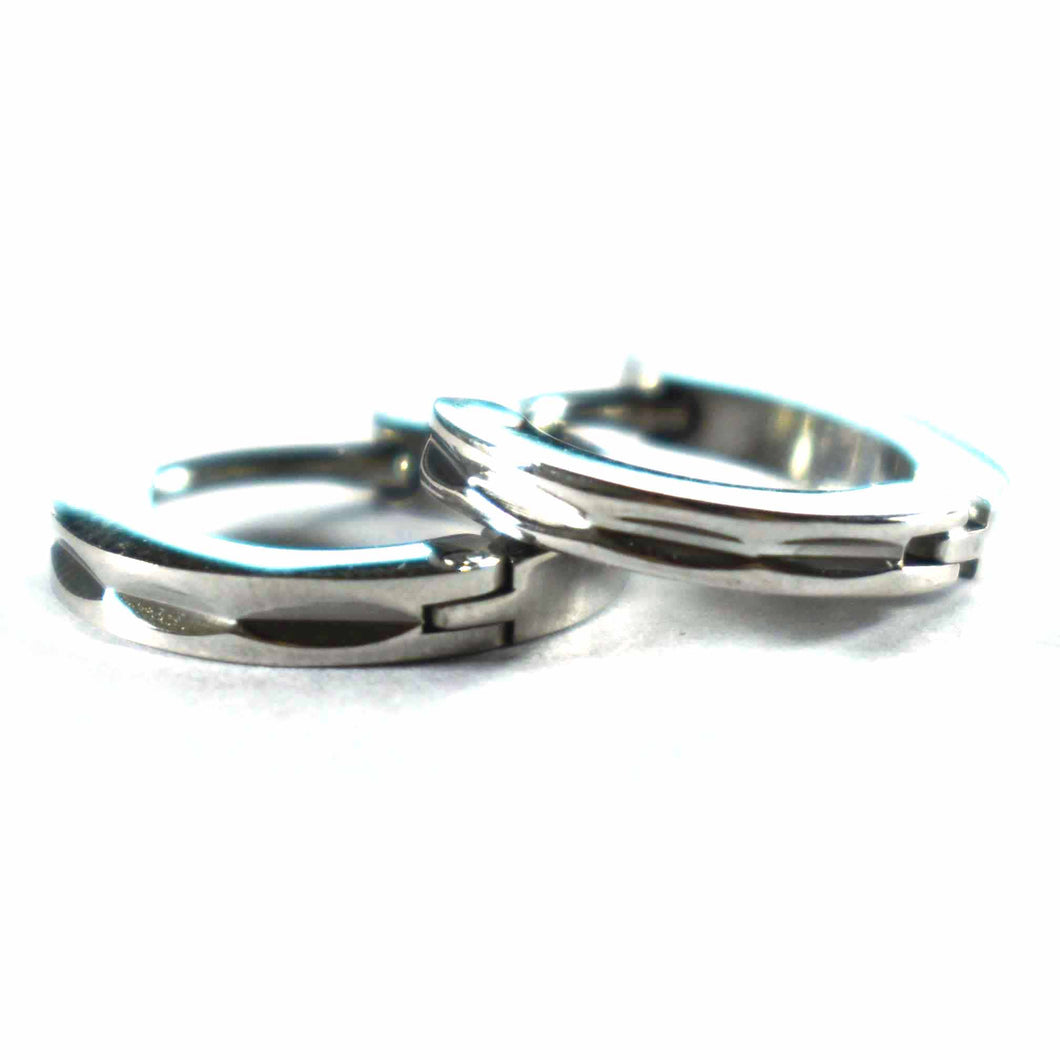 Flower cut stainless steel circle earring 2mm X 9mm