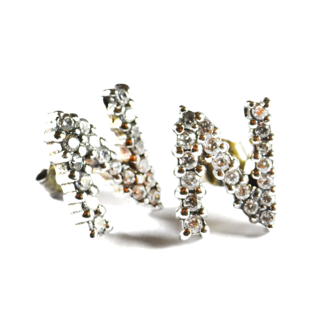Big N silver earring