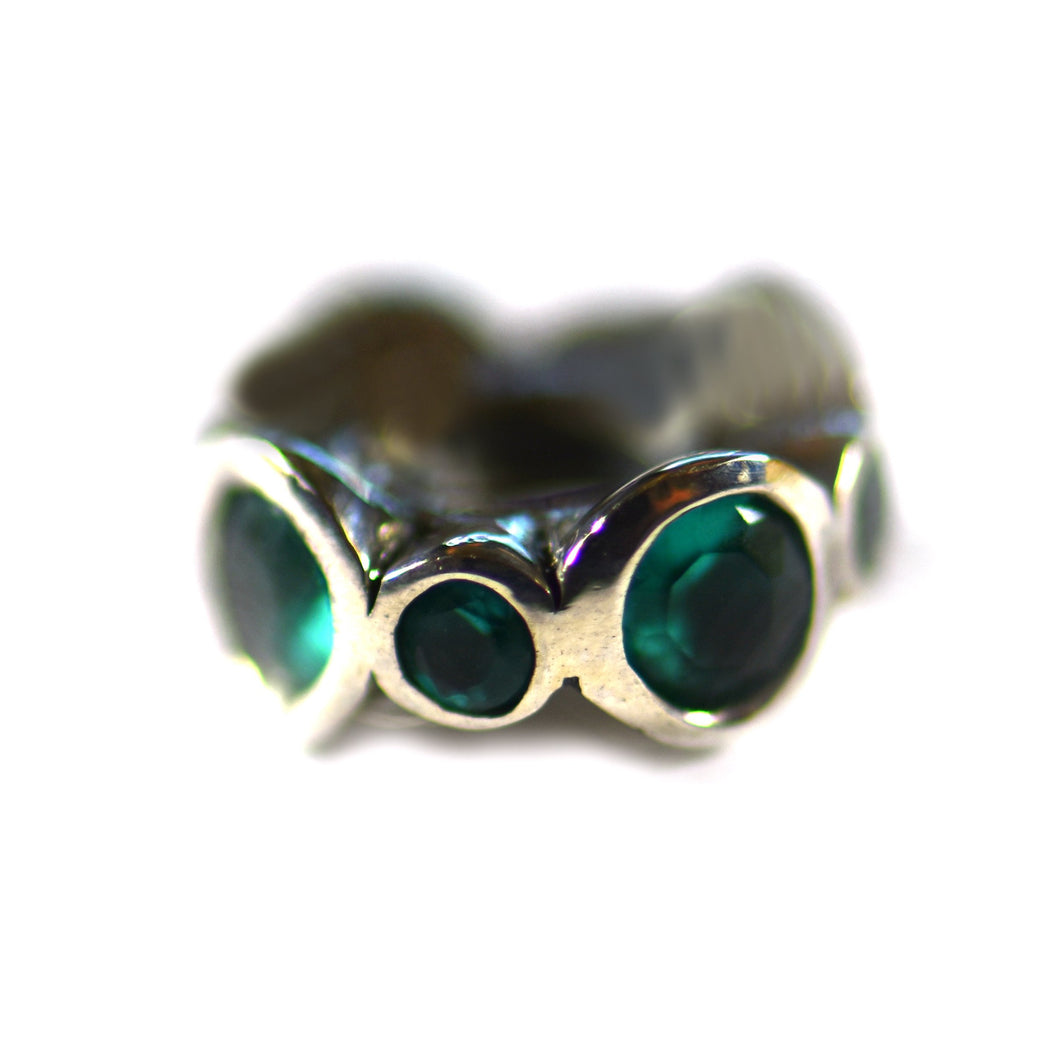 Birthday stone silver beads May