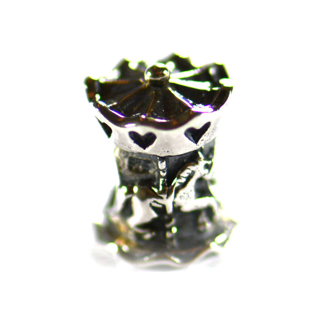 Carousel silver beads