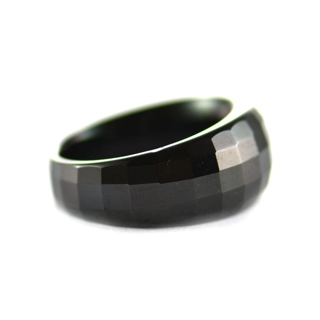 Disco ball stainless steel ring with black plating