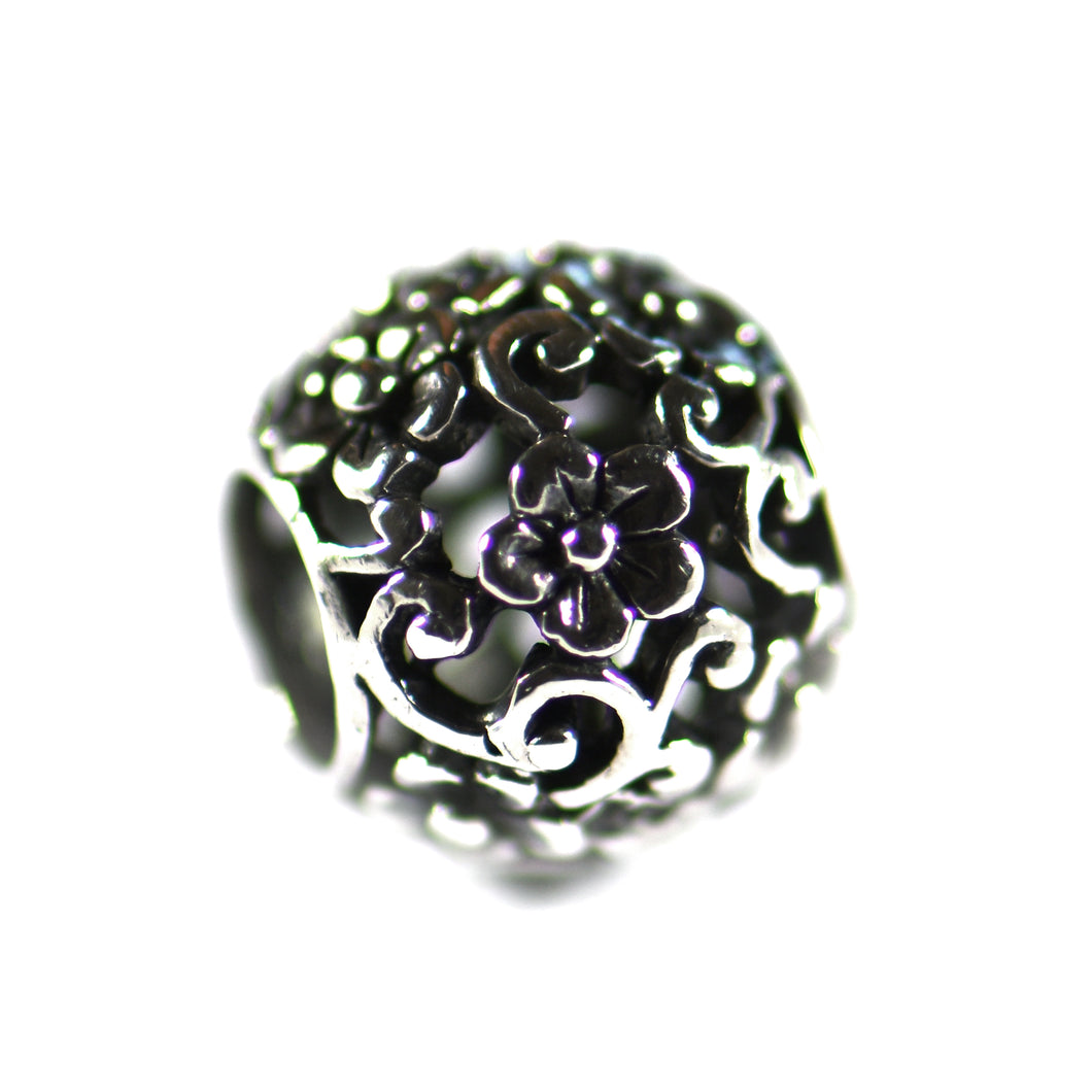 Lace flower silver beads