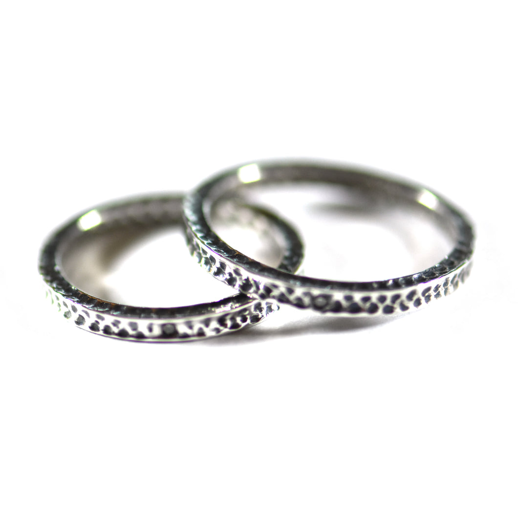 Little hummer silver couple ring with small CZ