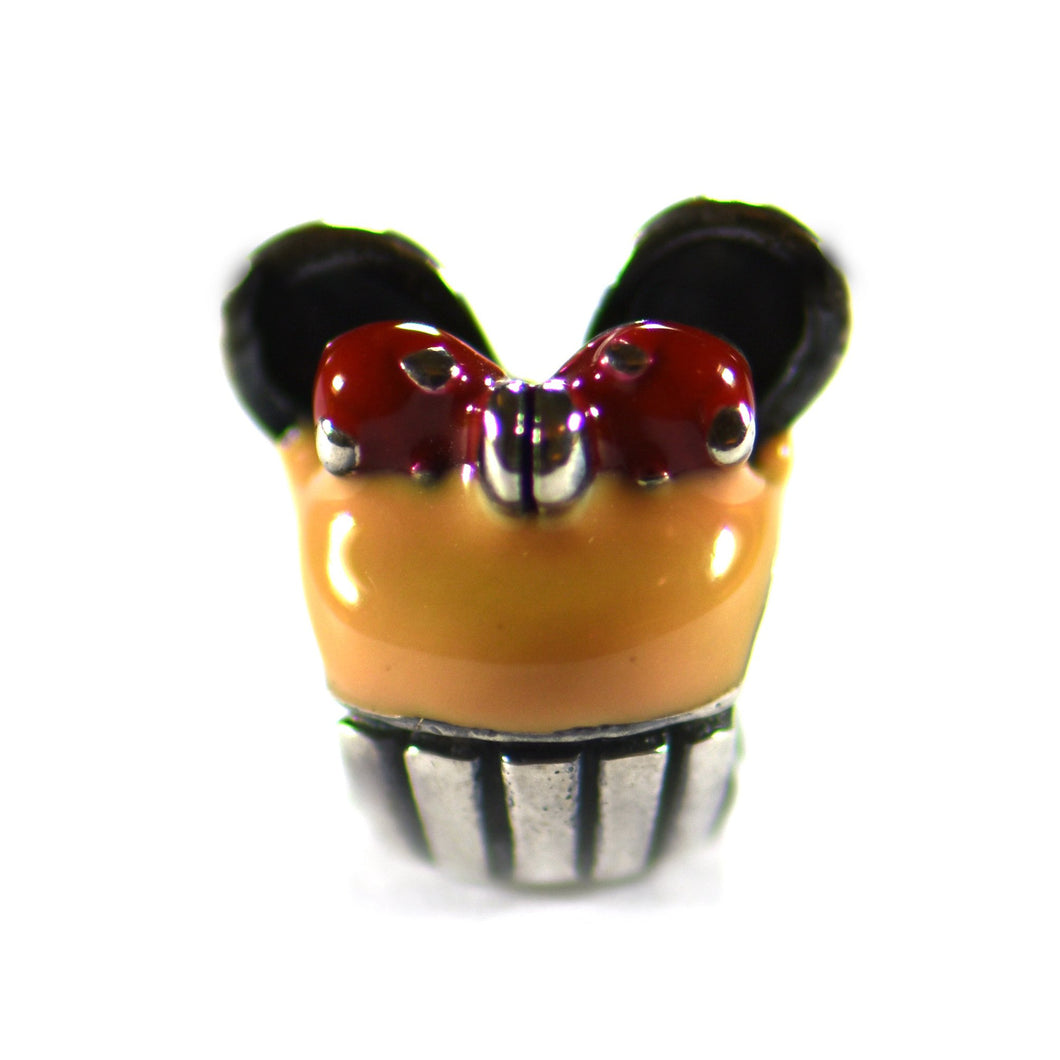Minnie cupcake silver beads