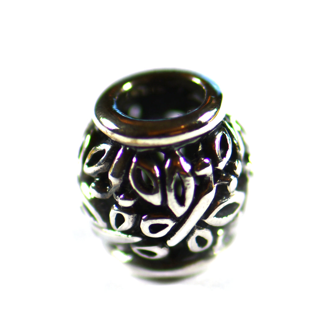 Monogram butterfly silver beads