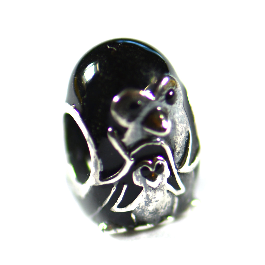 Penguin silver beads