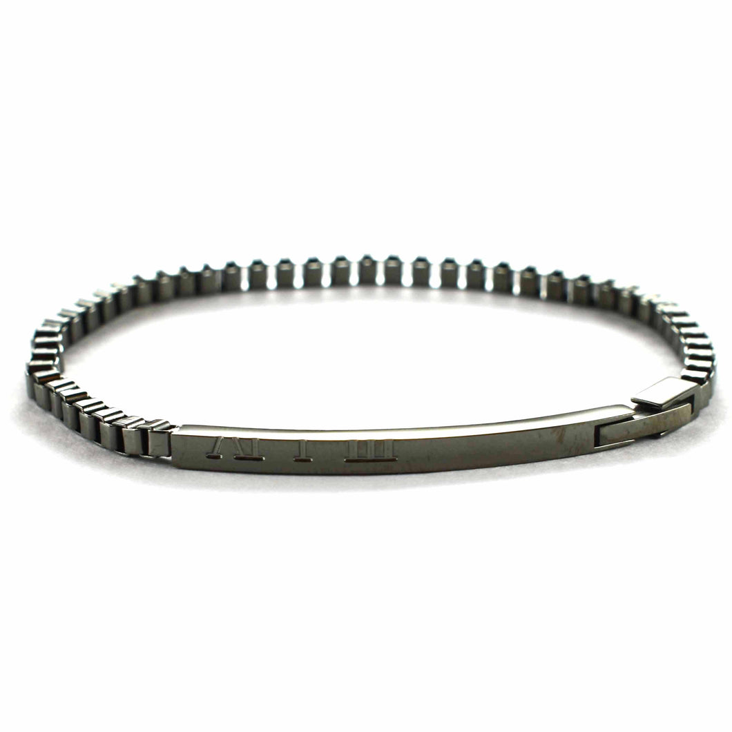 Plain stainless steel bracelet with black plating
