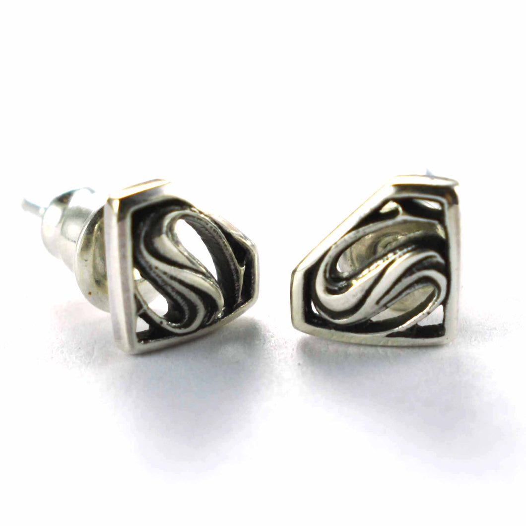 Superman silver earring