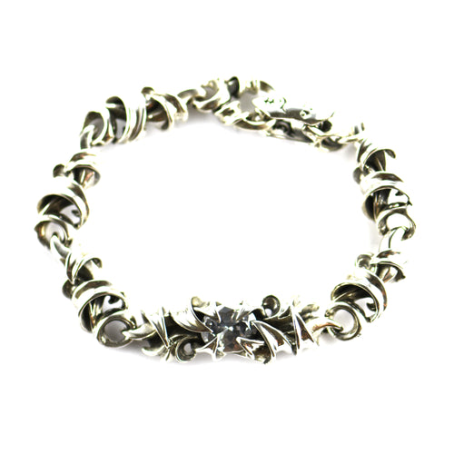 Thorns silver bracelet with white CZ