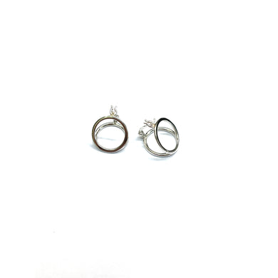 10mm circle silver earring