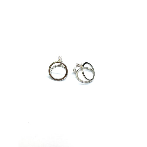 10mm circle silver earring