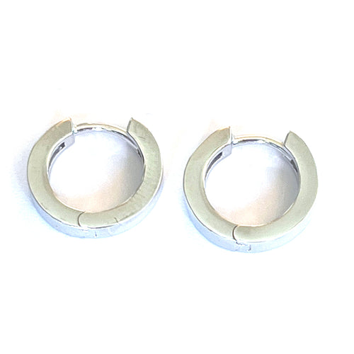 13mm circle silver earring