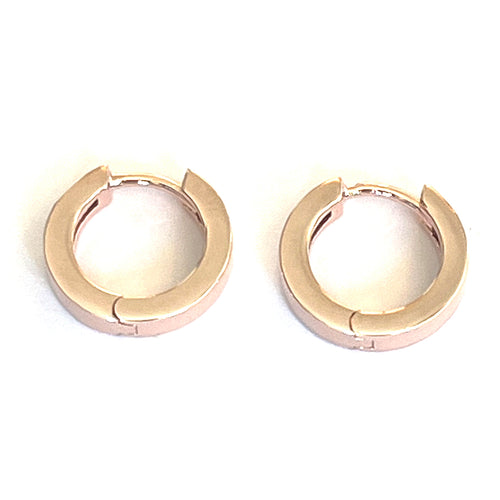 13mm circle silver earring with pink gold plating