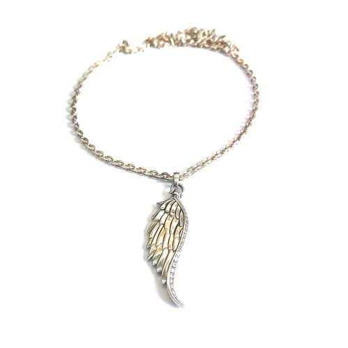 Wing silver necklace