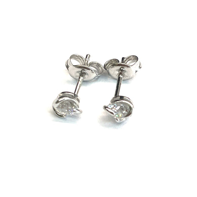 4mm cz silver stud earring