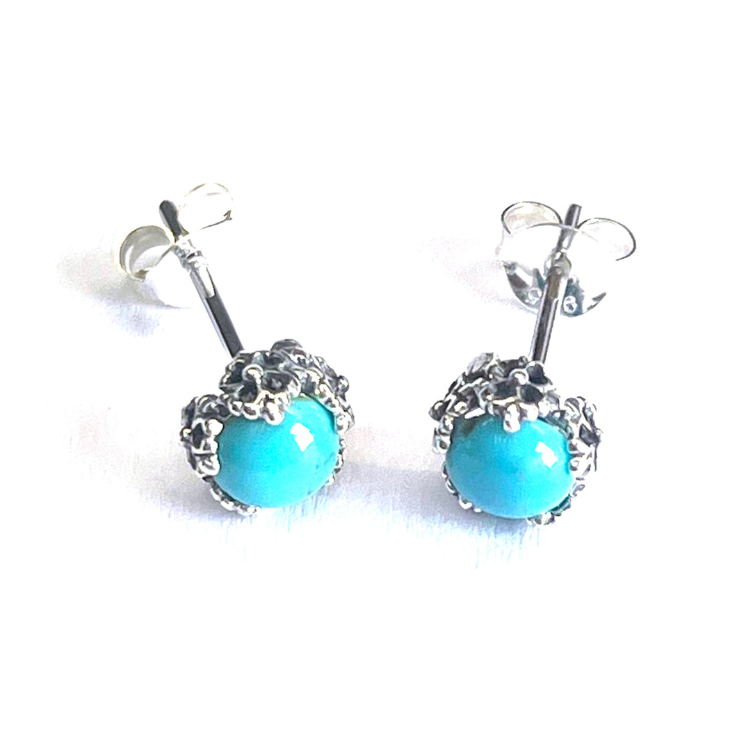 5mm silver studs earring with turquoise