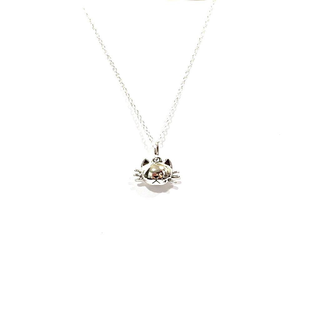 Cat silver necklace