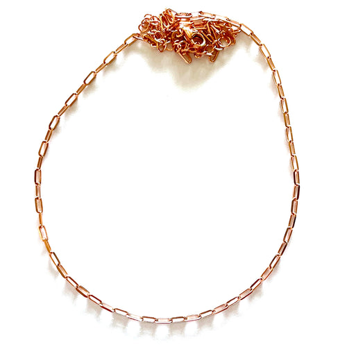 Chain silver necklace with pink gold plating