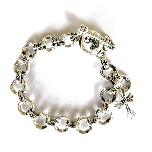 Cross silver bracelet