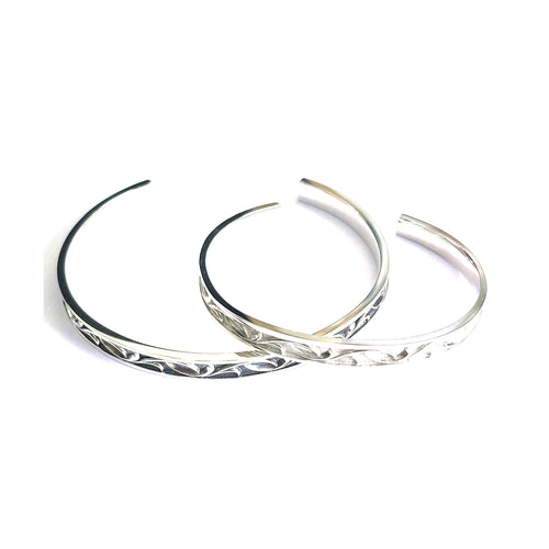 Cut work silver couple  bangle