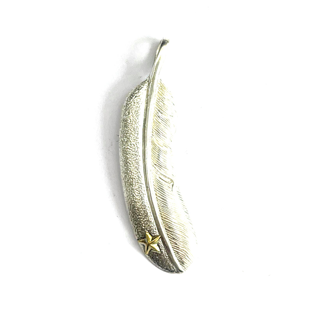 Feather silver pendant with star