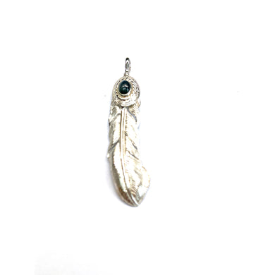 Feather silver pendant with star stone