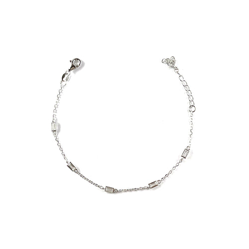 Five rectangle stone silver bracelet