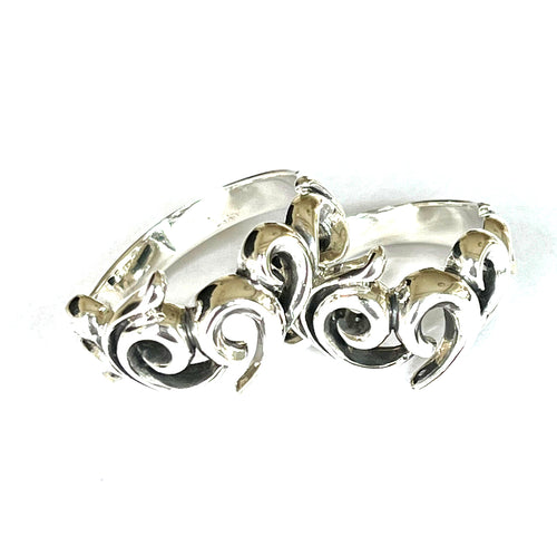 Heart silver couple ring