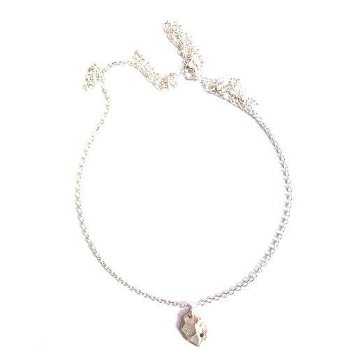 Hummer pendant with silver necklace & black stone