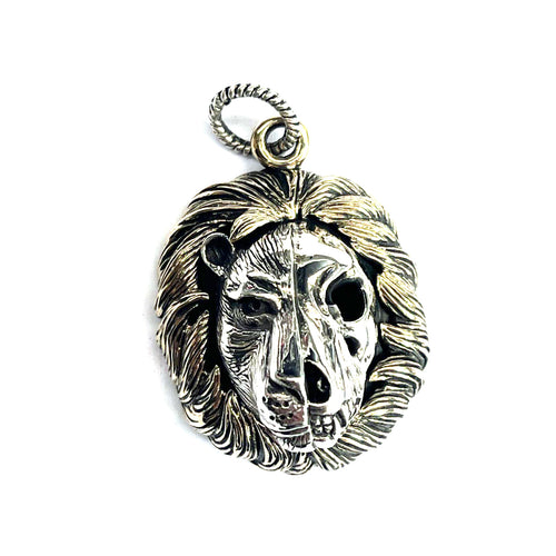 Lion Head silver pendant
