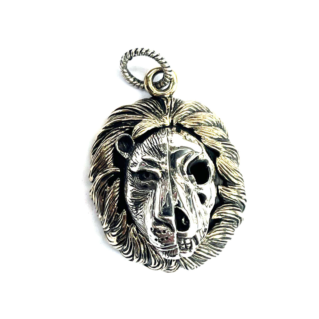 Lion Head silver pendant