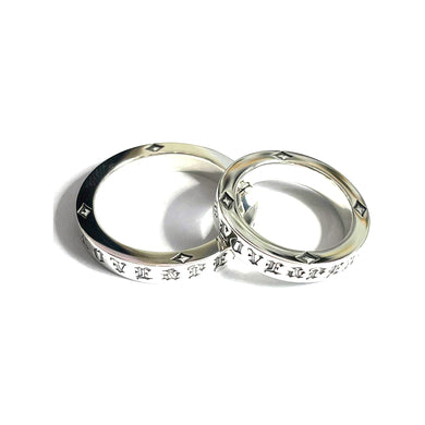 Love & Peace silver couple ring