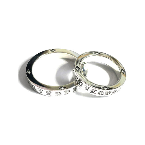 Love & Peace silver couple ring