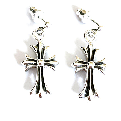 New cross studs silver earring