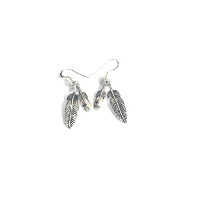 New feather silver hook earring