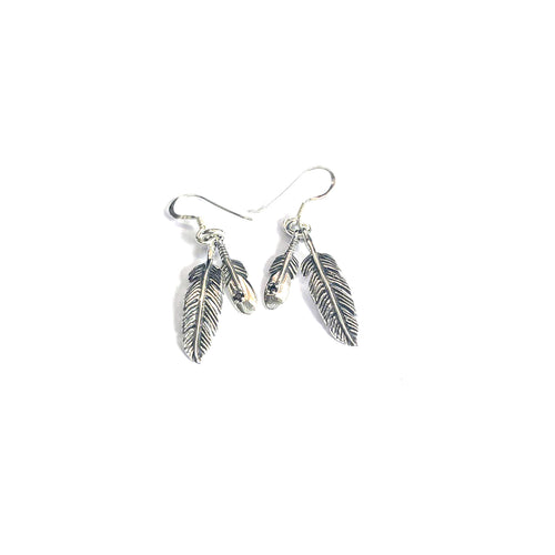New feather silver hook earring