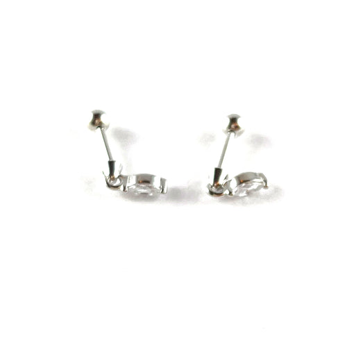 Olive & ball silver studs earring