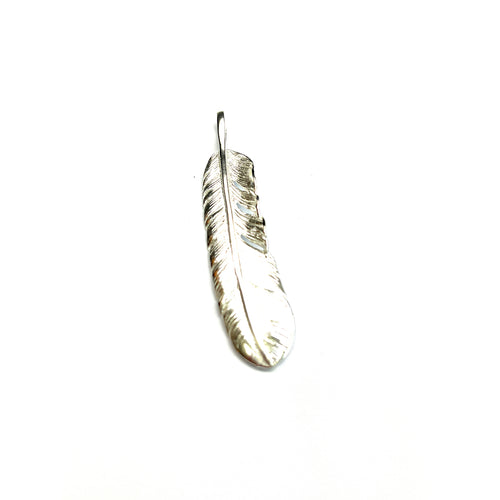 Pure silver feather pendant