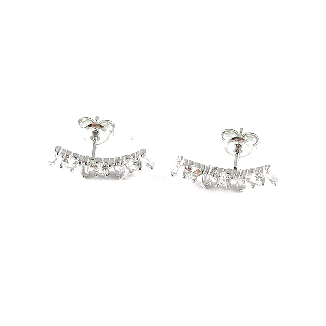 Seven CZ silver studs earring