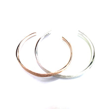 Silver couple  bangle with ice cut & pink gold plating