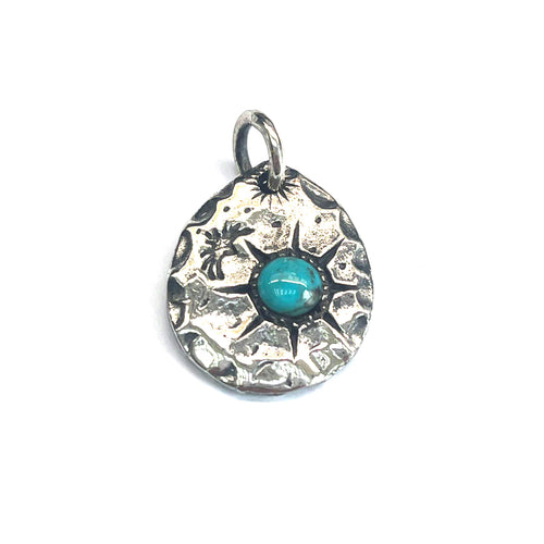 Silver pendant with turquoise