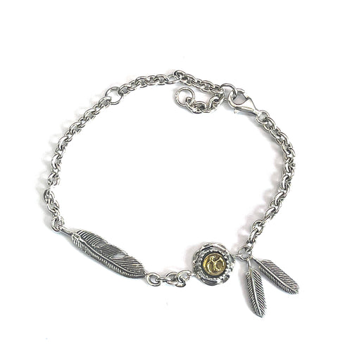Small feather silver bracelet