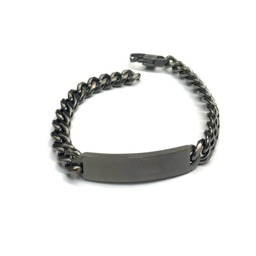 Stainless steel band bracelet with  black plating