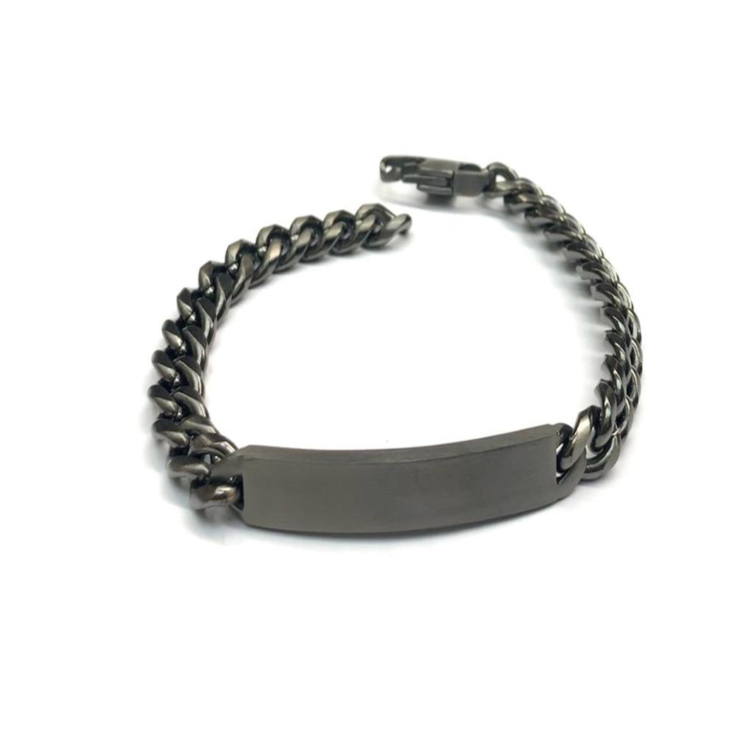 Stainless steel band bracelet with  black plating