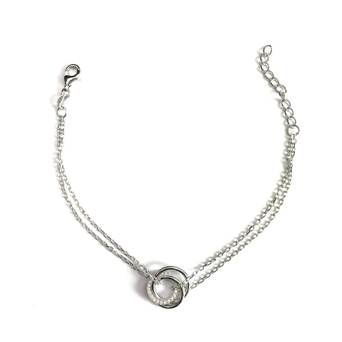 Triple circle silver bracelet